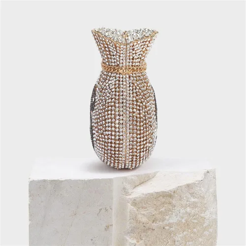 Vista 4 de Tngan Bolsa de dinero para mujer, bolsa de noche con cristales brillantes, monederos de diamantes de imitación, boda, fiesta, baile de graduación