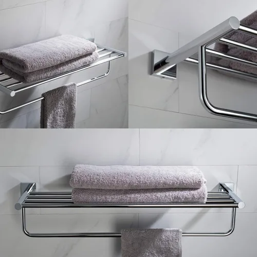Vista 3 de KRAUS Ventus KEA-17742CH - Estante de baño con toallero, acabado cromado, KEA-17742CH