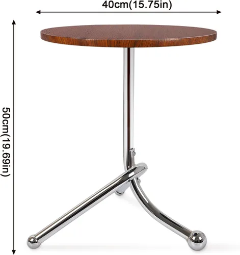 Vista 3 de Mesa auxiliar redonda pequeña 15.75 ″ x19.69 ″ - Mesas auxiliares modernas para espacios pequeños y sala de estar