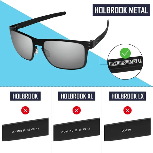 Vista 3 de SAUCER Lentes de repuesto prémium y destornillador H20 y piezas de nariz para gafas de sol Oakley Holbrook Metal OO4123