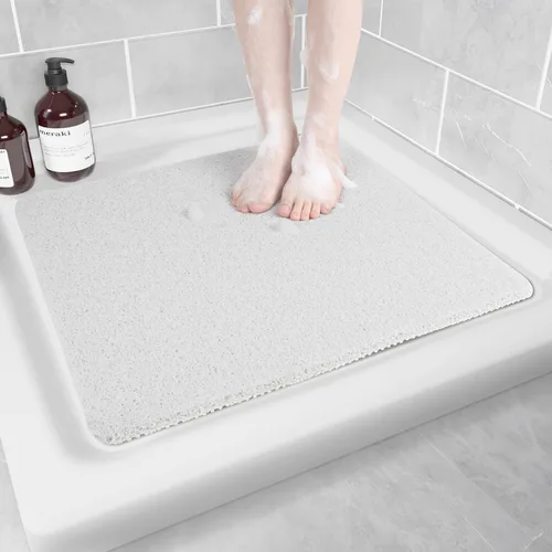 Vista 20 de Hargiis - Tapete antideslizante de secado rápido para tina y ducha, tapete exfoliante para pies, para baño, cocina u hotel, beige, 24 x 16 pulgadas
