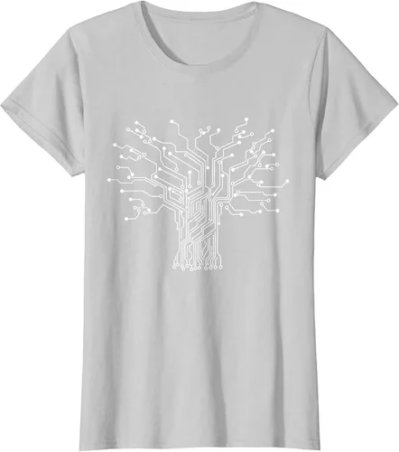 Vista 45 de Electronics Technician Binary Tree - Electrical Engineer T-Shirt Asphalt Grey