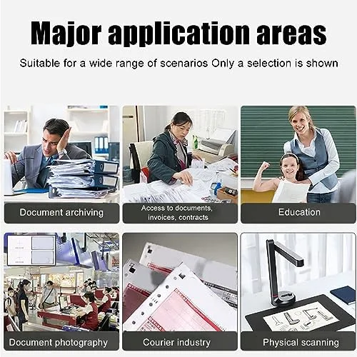 Vista 9 de Cámara de documentos USB, cámara web de documentos 4K Ultra 16MP con ángulo ajustable, enfoque manual automático, ajuste de brillo para aprendizaje