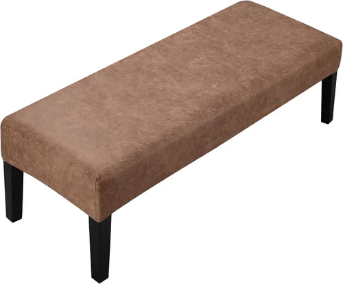 Vista 33 de Fuloon - Funda elástica de jacquard para banco de comedor, antipolvo, desmontable, funda para banco lavable, protector de cojín de asiento para Beige
