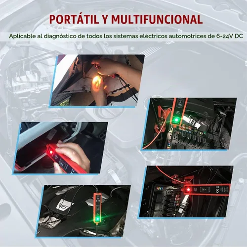 Vista 9 de CMTOOL Probador de Sonda de Circuito de Potencia 6V-24V CC Luz de Prueba, Probador de Circuito Automotriz Buscador de Corto en Coche, Activación
