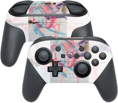 Vista 26 de MightySkins Skin compatible con Nintendo Switch Pro Controller - Negro abstracto Funda protectora de vinilo duradera y única Fácil de aplicar