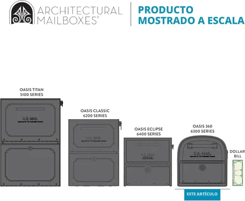 Vista 12 de Architectural Mailboxes 6300B-10 Oasis 360 Buzón de paquete con bloqueo, extragrande, negro, 6300B-10 Galvanized steel build with a secure steel