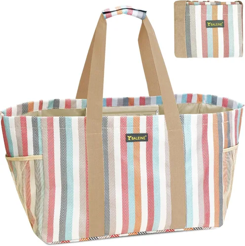Vista 12 de BALEINE Suave bolsa de 9 galones extra grande, bolsa de almacenamiento plegable reutilizable (follaje antiguo)