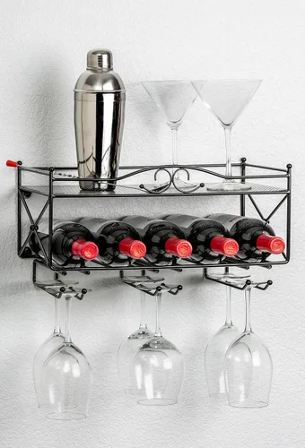 Vista 3 de Mango Steam soporte para botellas de vino y copas, para pared
