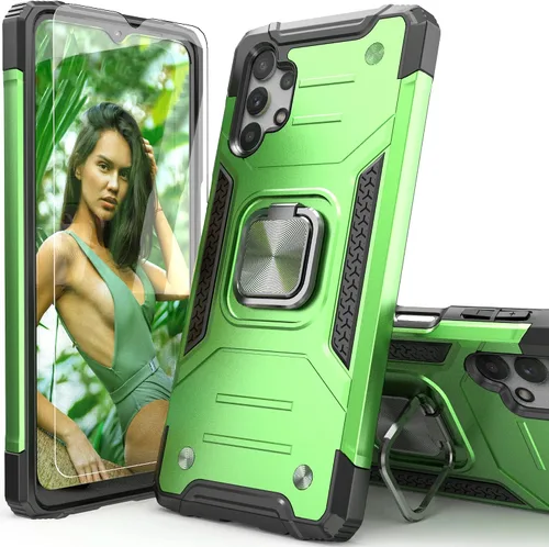 Vista 14 de Funda para Galaxy A32 5G con protector de pantalla, a prueba de caídas, ajuste delgado, con soporte para automóvil, funda protectora ligera