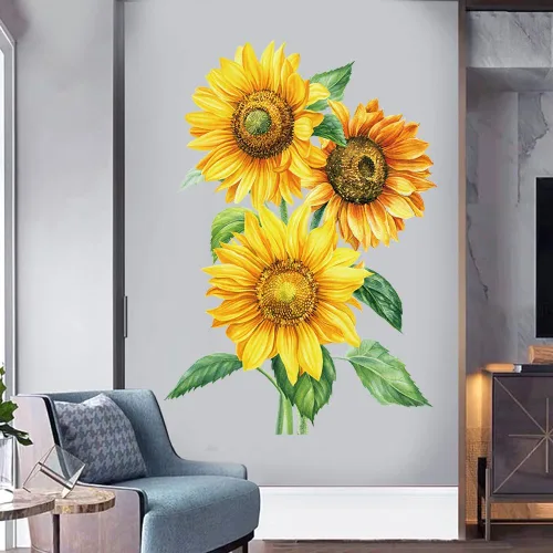 Vista 4 de Pegatinas de pared Girasol
