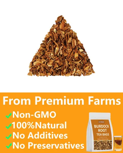 Vista 2 de Bolsas de té de raíz de bardana premium, 60 bolsas de té/6.4 onzas, té de bardana 100% natural, sin aditivos, sin cafeína.