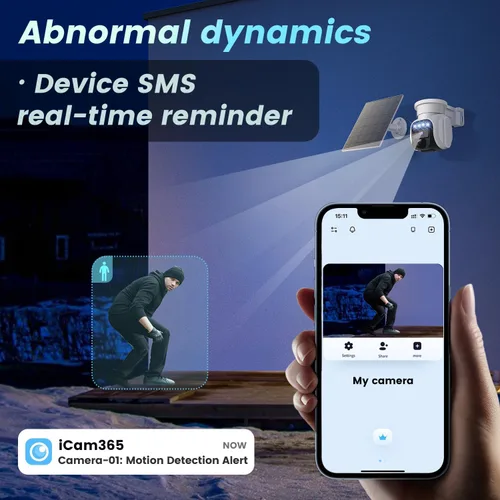 Vista 12 de Cámara de Seguridad Celular Solar 4G LTE Inalámbrica para Exteriores, Cámara Solar Alimentada sin WiFi con Tarjeta SIM Integrada y Plan de Datos