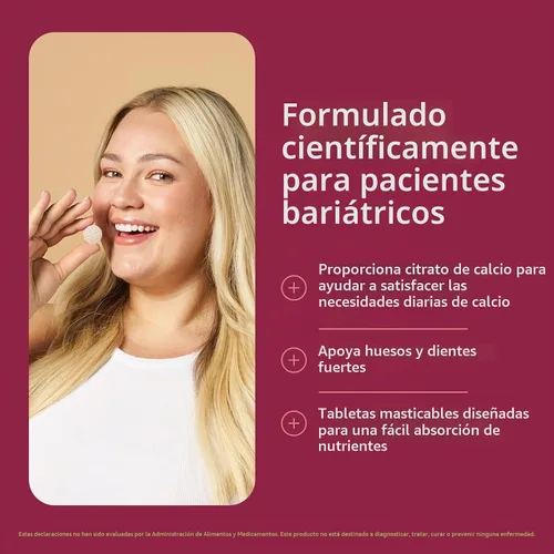 Vista 2 de Bariatric Advantage Citrato de calcio masticable, cereza silvestre, 90