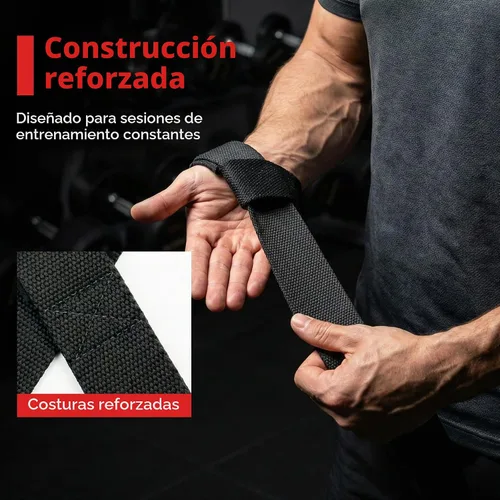 Vista 4 de GymCope Lifting Wrist Straps for Weightlifting, Heavy Duty Wrist Straps for Deadlifts, Powerlifting, Bodybuilding and Strength Training, Secure Grip