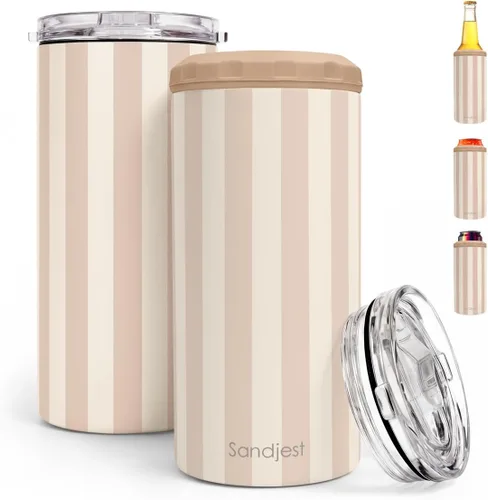 Vista 9 de SANDJEST Vaso para Amantes de los Libros Estante 4 en 1 Vaso de 12 oz Enfriador de Lata Coozie Vaso delgado de acero inoxidable Regalo