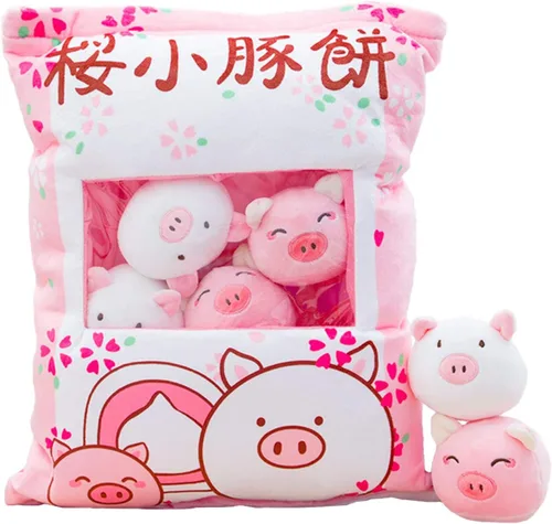 Vista 9 de REFAHB Linda almohada de peluche Almohada de regalo extraíble Juguetes de peluche creativos para niñas (Conejo)