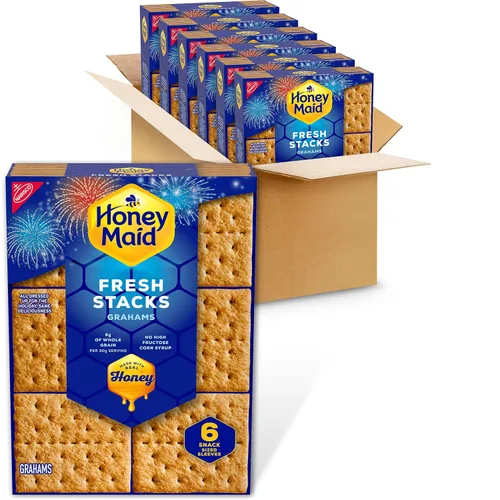 Vista 18 de HONEY MAID Fresh Stacks Chocolate Graham Crackers, aperitivos de viaje a granel, 6 cajas (36 paquetes de aperitivos múltiples)