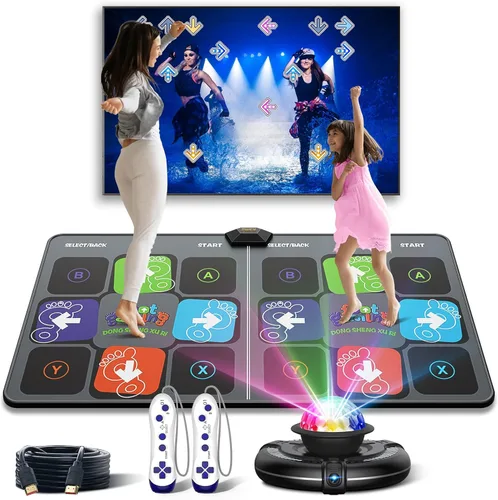 Vista 10 de FWFX Tapete de baile inalámbrico para TV, almohadilla de baile electrónica musical para 2 jugadores para niños y adultos, para juegos de fiesta
