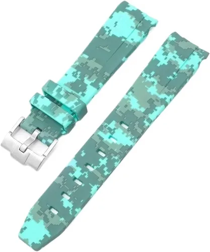 Vista 44 de Correa de camuflaje para Omega Moon Curvo Extremo Pulsera de goma de silicona Hombres Mujeres Sport Watch Band Accesorio 0.787 in