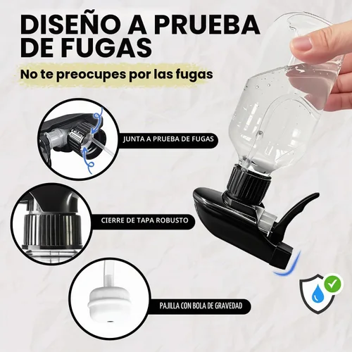 Vista 6 de AMORIX Botellas pulverizadoras de plástico, paquete de 2 botellas rociadoras de agua de 360° para limpieza de 10 onzas / 10.1 fl oz, botella Marrón