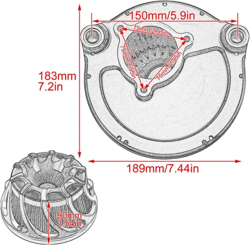Vista 4 de Kit de entrada de aire limpiador de aire CNC para motocicletas con turbina, filtro de aire para Harley Sportster XL Touring Softail Dyna