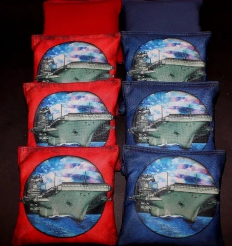Vista 6 de Custom Shark Attack Submarine Set of 8 Regulation Cornhole Bags B40