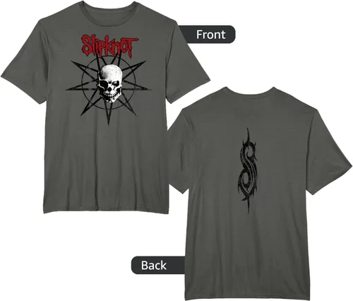 Vista 9 de Slipknot Skull playera Estrella, hombre 2XL, Jaspeado oscuro Asfalto