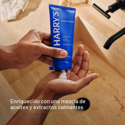 Vista 3 de Harry's Crema de afeitar para hombres con aloe y eucalipto, paquete de 4, 2 onzas, acondiciona la piel y suaviza el vello facial, esenciales