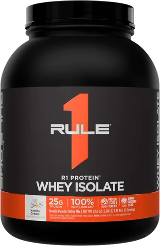 Vista 44 de Rule 1 Proteins R1 Protein Whey Isolate, crema de plátano, 23 porciones