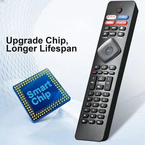 Vista 2 de NH800UP RF402A-V14TV Reemplazo de control remoto compatible con todos los televisores LED inteligentes Philips Android 4K Ultra HD LED Smart LED