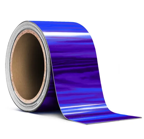 Vista 53 de VViViD Rollo de cinta de vinilo holográfica a rayas azules cromadas (1 pulgada x 25 pies)