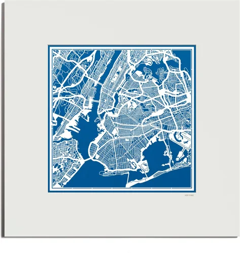 Vista 57 de O3 Design Studio San Diego, CA Paper Cut Map Matted Grey 20x20 in Paper Art