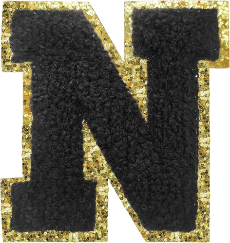 Vista 181 de 3Pcs Letter Patches Varsity Glitters Chenille,SPRT Iron on Blue Letter Patch,Alphabet Cloth Patch for Team Costume Decoration 3.1in Height S