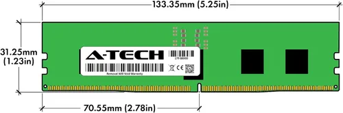 Vista 7 de A-Tech 16GB DDR5 4800MHz PC5-38400 ECC RDIMM 1Rx8 (EC8 10x4) Rango único 1.1V ECC Registrado DIMM 288-Pin Módulo de actualización de memoria RAM
