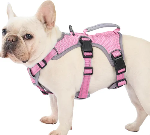 Vista 17 de Huntboo - Arnés para perro a prueba de escape, arnés reflectante con asa, duradero, chaleco ajustable para perros pequeños, medianos y grandes