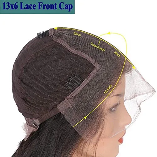 Vista 6 de Peluca de cabello Remy brasileño ondulado 4/30, cabello Remy brasileño prearrancado de 13 x 6, peluca de encaje frontal HD, sin pegamento, peluca