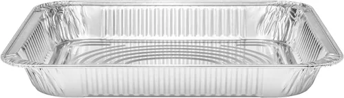 Vista 3 de DCS Deals Tamaño medio de aluminio, poco profundo, paquete de 25 bandejas de papel de aluminio, seguro para usar en congelador, horno y mesa