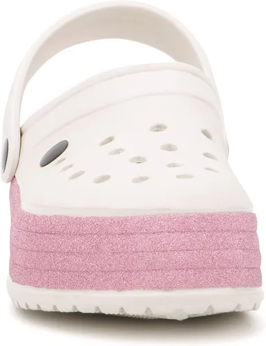 Vista 6 de Olivia Miller Zapatos para niños, Pink Skies Collide Glitter Slip-On Niñas Zuecos Plataforma Slide Sandalias
