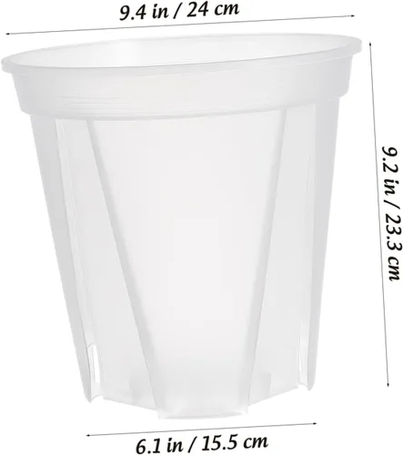 Vista 2 de Yardwe Paquete de 2 macetas de plástico para interiores para suculentas y cactus de fácil visualización para decoración de oficina en casa