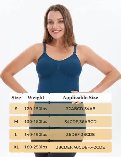 Vista 6 de HOFISH Womens Breast Feeding TopsMaternity Nursing Cami with Build in Shelf Bra 3Pack