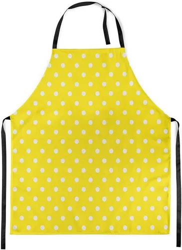 Vista 20 de jejeloiu Delantal de lunares rojos y blancos para mujeres y hombres, de 26 x 31 pulgadas, diseño retro de lunares