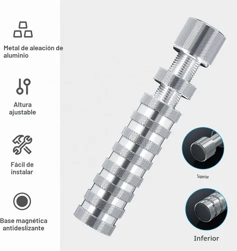 Vista 3 de Soporte de GPU, soporte de GPU de 7-11.5 cm con lámina antideslizante, soporte de GPU para evitar el hundimiento de la tarjeta gráfica (Plata)
