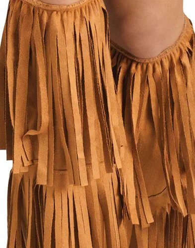 Vista 2 de Cubiertas de botas hippie con flecos, café, talla única