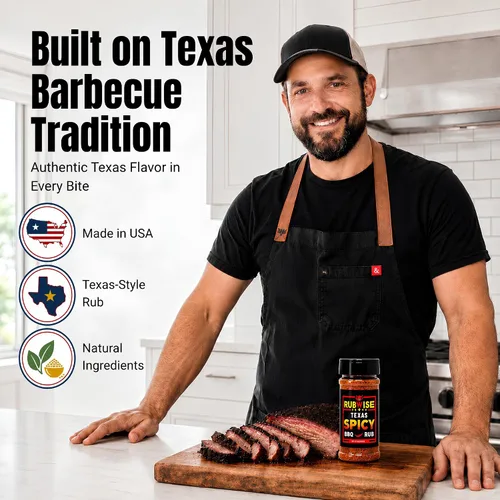 Vista 6 de RubWise Texas Style Spicy BBQ Rub, sin condimento MSG, 6.25 onzas