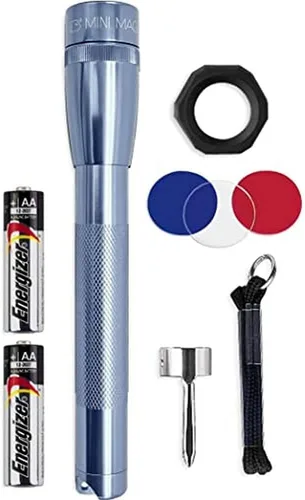 Vista 7 de MagLite Linterna LED Mini MAG 2 AA – Linterna compacta de 127 lúmenes con haz ajustable, modos alto/bajo, IPX4 resistente al agua, diseño resistente