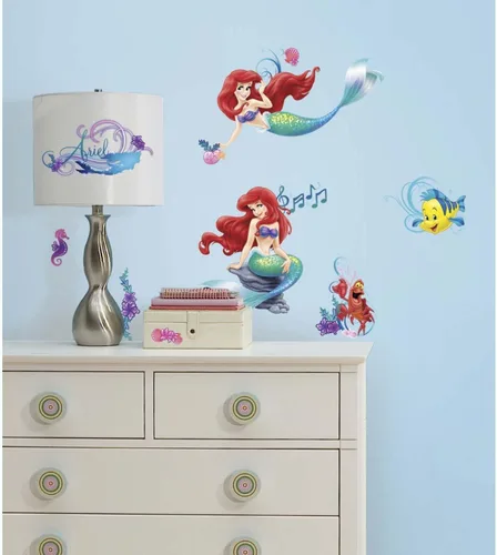 Vista 3 de RoomMates RMK2347SCS - Calcomanías de pared para despegar y pegar con diseño de Ariel, La Sirenita