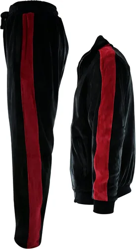 Vista 3 de Conjunto de terciopelo para hombre con bolsillos con cremallera y forro de terciopelo