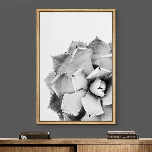 Vista 2 de Lienzo enmarcado para pared, diseño de rosa del desierto con pinchos, plantas florales suculentas, fotografía, arte moderno, primer plano