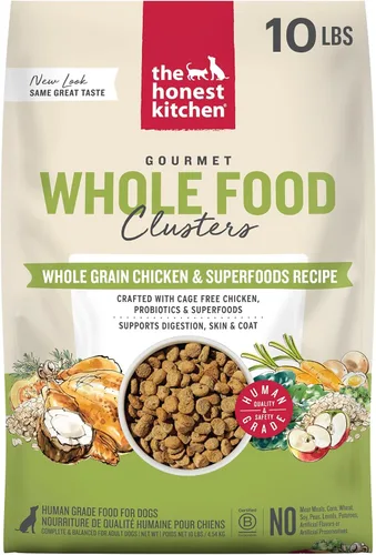 Vista 12 de The Honest Kitchen Whole Food Clusters - Alimento seco para perros con carne de res y avena integrales, bolsa de 1 libra